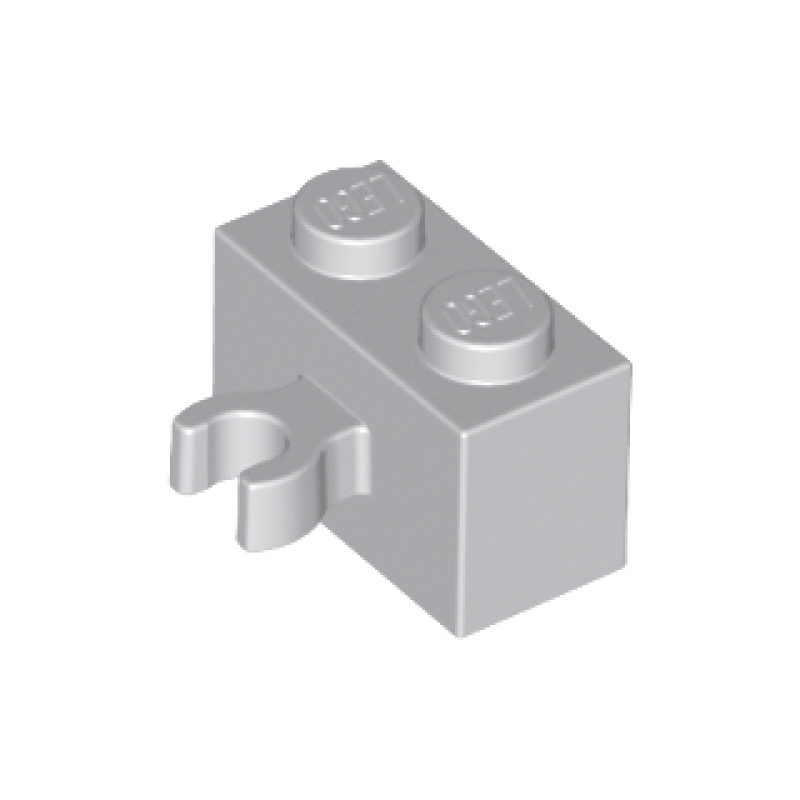 Steen, Aangepast met open O clip dik Light Bluish Gray